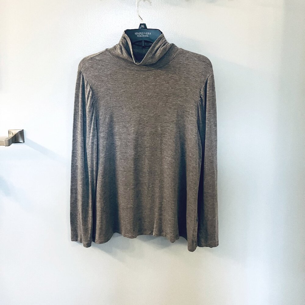Apt 9 Essential Petite Long Sleeve Moch Turtleneck Gray Lightweight PXL - Picture 1 of 7